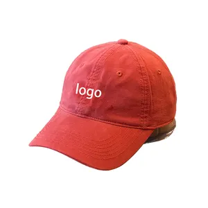 Wholesale Designer Customized Embroidery Logo Unisex Women Man Plain Low MOQ Dad Custom Brown Navy Blue Baseball Cap