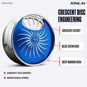 ล้อฟอร์จคุณภาพ XINLAI ขนาด 20 21 22 นิ้ว 5x115 สีโครเมียมขัดเงาสีน้ำเงิน ดิสก์เต็มวง สำหรับ Chrysler 300C Dodge Charger รุ่นหรู - Product Image 2