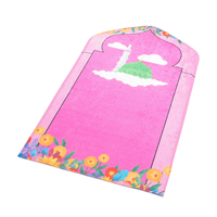 Tapis de prière musulman en polyester et coton pour enfants, motifs variés, mosquée Kaaba, base antidérapante, commande en gros disponible
