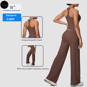 Ensemble d'entraînement grande taille pour femme, débardeur dos nageur uni très extensible, long, pour yoga, pilates, course à pied, gym, avec personnalisation devant et à la taille - Product Image 1