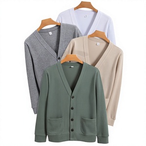 Collection grecque IND – Cardigan en acrylique tricoté à col en V pour homme et femme, manches longues, fermeture boutonnée, style décontracté pour l'école - Product Image 1