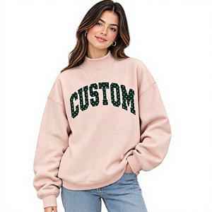 Pull tricoté décontracté pour femme, col montant uni, manches régulières, avec logo brodé personnalisable, dernier design, collection automne - Product Image 1