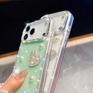 Coque de téléphone de luxe antichoc avec paillettes, perles et strass pour iPhone 17 16 15 14 13 Pro Max 16E 17 Air - Product Image 6