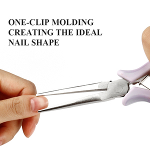 ピンク/パープル多機能スチールクロスネイルクリップカーブ彫刻クリップネイルアートシェーピングピンセットネイルエクステンションツール - Product Image 3