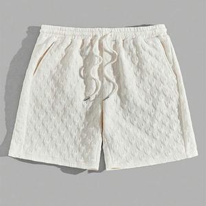 Pantalones Cortos Deportivos de Punto para Hombre, OEM, 95% Poliéster, 5% Elastano, Cintura con Cordón, Lisos, Casuales, con Estampado en Relieve - Product Image 1