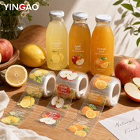 Étiquette autocollante personnalisée, imperméable, résistante au froid, avec n'importe quel logo, pour l'emballage de jus de fruits et de boissons