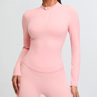 Série Half Zippy Gym Top À Manches Longues Running Veste Loga Gym Running Sport Deportes Fitness Femmes À Manches Longues Demi