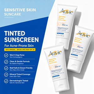 <span class=keywords><strong>Crème</strong></span> <span class=keywords><strong>solaire</strong></span> minérale <span class=keywords><strong>teintée</strong></span> SPF 30 à large spectre, oxyde de zinc, protection physique pour les peaux sensibles sujettes à l'acné - Product Image 2