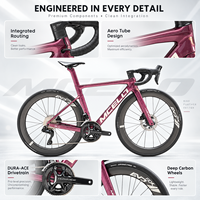 Vélo de course entièrement en carbone avec DURA-ACE Di2 24 vitesses et freins à disque hydrauliques pour le cyclisme sur route longue distance