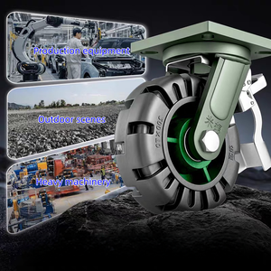 Roue pivotante à profil bas en caoutchouc massif de 6 pouces, 12 pouces, 10 pouces, roues de remorque, roues pivotantes – Prix usine - Product Image 3