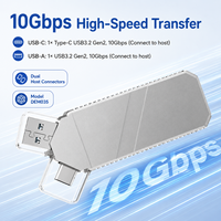 Boîtier SSD M.2 NVMe SATA double interface, 10 Gbps USBC & USBA 3.2 Gen2, boîtier en aluminium prend en charge 8 To et 2242/2230 pour Win/Mac/Linux