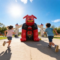 Animaux gonflables géants en PVC pour la publicité, mascotte chien rouge, animaux gonflables d'extérieur pour la promotion d'événements commerciaux