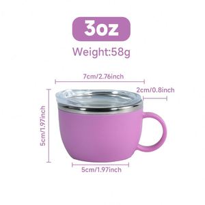 Mini tasse à café de 3 oz avec poignée, extérieur en plastique, intérieur en acier inoxydable, anti-brûlure, anti-chute, tasse à expresso portable pour la maison et le bureau - Product Image 5