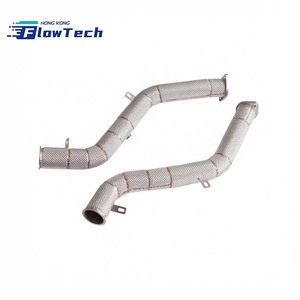 Downpipe à haut débit en acier inoxydable T304 avec bouclier thermique pour Infiniti Q50 3.0T et Nissan 400Z – Fixation directe par boulons - Product Image 1