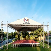 Solución de Escenario Integrada con Certificación TUV, Techo de Estructura Curva de Aluminio, Sistema de Escenario Modular Resistente a la Intemperie para Conciertos al Aire Libre