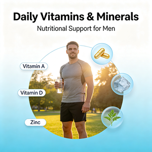 Integratore Multivitaminico Premium per Uomini con Vitamina K2, <span class=keywords><strong>D3</strong></span>, Calcio e Magnesio per Densità Ossea, Benessere della Prostata e Protezione Antiossidante - Product Image 2