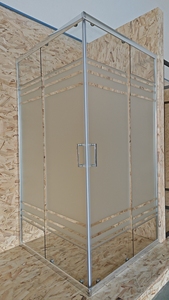 Salle <span class=keywords><strong>de</strong></span> douche carrée en verre trempé avec double cabine coulissante en aluminium doré sans cadre pour hôtels et appartements - Product Image 4