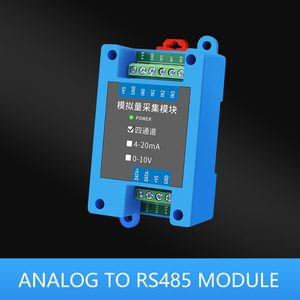 Módulo de Adquisición de Datos de Corriente y Voltaje, Entrada Analógica de Cuatro Canales, 4-20mA, RS-485, Modbus RTU, Precisión del 0.1%, 1200m - Product Image 2