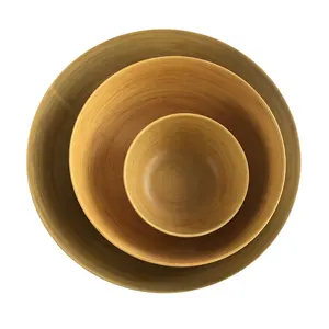 Оптовая продажа, изготовленный на заказ дизайн, набор чаш из бамбукового волокна, чаша для смешивания для дома