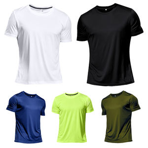 Top svendita di alta qualità su misura Sport rapido asciutto T-merda T-collo magliette con LOGO personalizzato <span class=keywords><strong>in</strong></span> bianco Plain T shirt <span class=keywords><strong>abbigliamento</strong></span> <span class=keywords><strong>uomo</strong></span> - Product Image 1