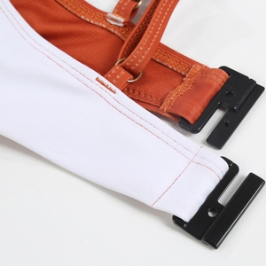 Maillot de bain une pièce à armatures, color block personnalisé, blanc et orange, coupe haute, pour femme, monokini, fabricant OEM - Product Image 4