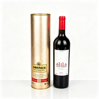 Boîte Cadeau Cylindrique en Carton Écologique de Luxe pour Bouteille de Vin Rouge avec Logo Personnalisé – Idéale pour les Fêtes
