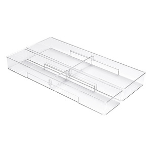 Acrylic Drawer Organizer Rectangular <b>Open</b> Top With Compartments For Office Storage Divider Box - Product Image 4