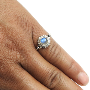 Joyería personalizada de Plata de Ley 925, anillos de piedras preciosas de labradorita Natural 100%, joyería bohemia de diseñador hecha a mano - Product Image 1