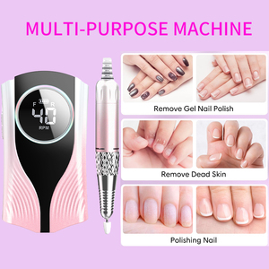 Portable Electric Nail <b>Drill</b> Pen Shape LED Display 40000RPM 6 <b>Bits</b> Rechargeable Nail Polisher Manicure Pedicure - Product Image 6