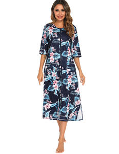 Batas largas de alta calidad, vestido de verano, ropa de dormir de talla grande para mujer, pijamas informales sueltos para <span class=keywords><strong>lactancia</strong></span>, venta al por mayor - Product Image 5