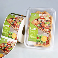 Étiquettes autocollantes en PVC imperméables personnalisées de haute qualité pour l'emballage de la restauration rapide, l'emballage d'huile d'olive, l'emballage de pizza