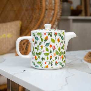 Théière en céramique Rosebud 1L avec infuseur amovible en acier inoxydable pour toute <span class=keywords><strong>cuisine</strong></span> et maison - Product Image 2