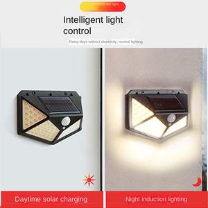 Lampu Taman tenaga surya luar ruangan LED 100 kualitas tinggi lampu LED dinding persegi Sensor gerak berperingkat IP65 tahan air - Product Image 3