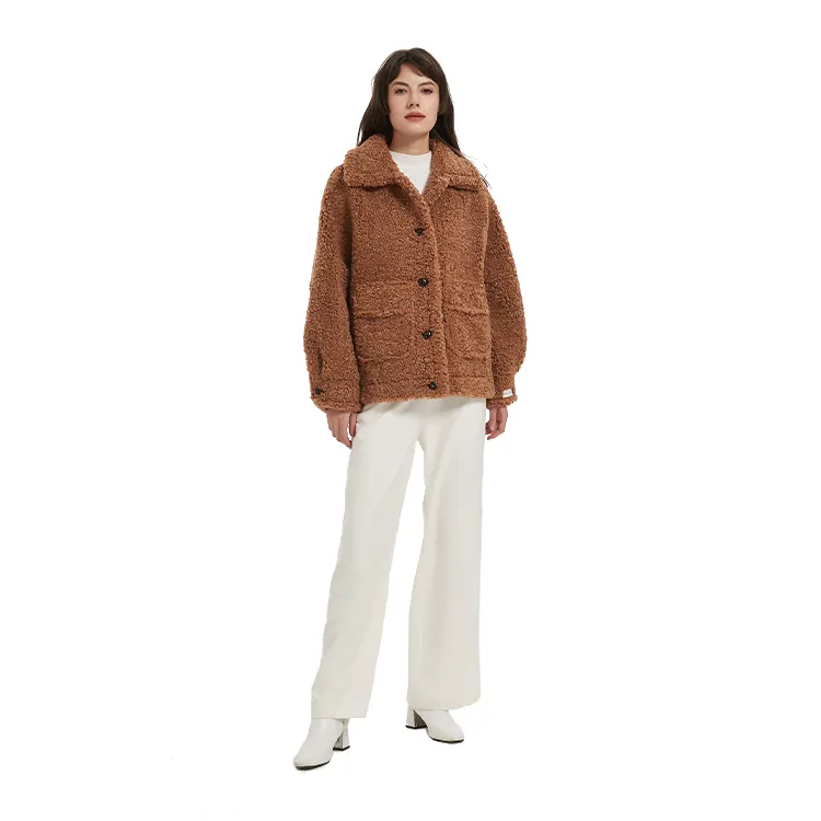 High Quality Teddy Fur Coat Women Outwear Faux Fur Coat Teddy Fur Jacket Lamb Wool Coat