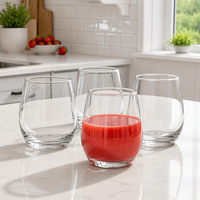 Gobelet en verre transparent moderne de 320 ml, résistant, anti-fuite, réutilisable, durable, sûr pour les boissons, les jus, les sodas