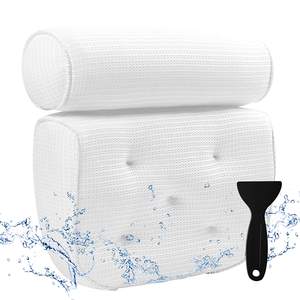 Oreiller de bain et de spa de luxe en maille 3D antidérapante blanche, avec coussin de dossier et appui-tête – Vente en gros usine - Product Image 1