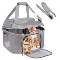 YOUK Sac de transport pliable pour animaux de compagnie, grande capacité, en maille respirante, léger, en tissu Oxford, avec fermeture éclair, pour chat et chien