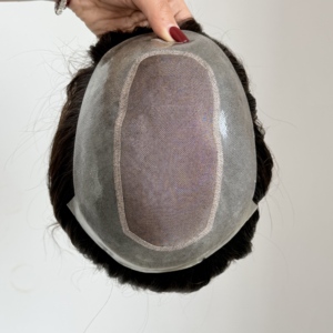 Peluca y Tupé de Cabello Humano Mongol para Mujer, para Cabello Fino, Ondulado Natural, Base Mono y PU, Color Natural - Product Image 5