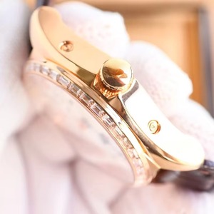 Montre unisexe de luxe de qualité supérieure pour hommes et femmes, corps en or rose et diamants, surface blanche, calendrier complet, automatique, mécanique, tendance - Product Image 5