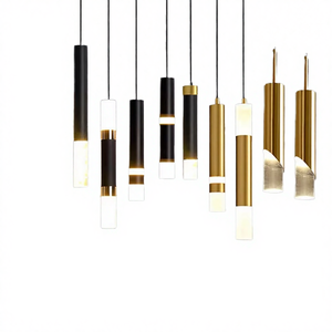 Lámpara Colgante Moderna de Hierro con LED en Forma de Cilindro, para Instalación en Techos, Ideal para Vestíbulos de Hotel, Comedores y Techos Bajos - Product Image 4