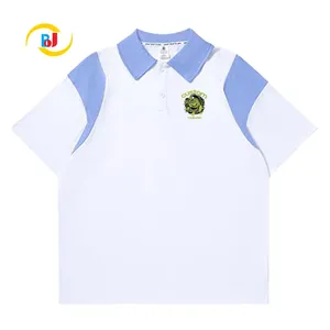 2 вида цветов мужские рубашки поло с принтом логотипа, хлопковые футболки для мальчиков