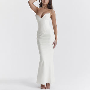 Été Mexique Mode Satin Sexi Robe Sans Manches Jeunes Robes en queue <span class=keywords><strong>de</strong></span> poisson Vestido Robe - Product Image 1