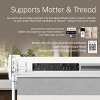 Allbright Powered by Eve Motionblinds Tende a Rullo Smart Zebra Oscuranti Senza Fili Compatibili con Matter e Thread per Finestre Domestiche