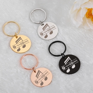 LLavero <span class=keywords><strong>de</strong></span> código personalizado <span class=keywords><strong>de</strong></span> acero inoxidable con espejo, canción favorita, cantante personalizada para profesor <span class=keywords><strong>de</strong></span> música, novio, novia, amante, regalos - Product Image 4