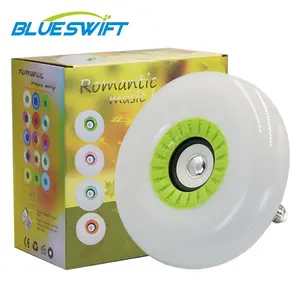 Lampu LED RGB RGBIC Dalam Ruangan 48W B22 E27 48W, Lampu Musik Gigi Biru UFO Bola Lampu Pintar