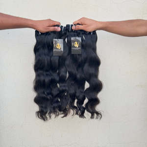 Paquets de cheveux non transformés de temple indien gros paquet de tissage de cheveux humains blonds, paquets de vague de corps vietnamiens - Product Image 1
