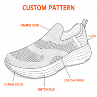 Sneakers Casual da Uomo Slip-On Traspiranti in Maglia con Ammortizzazione EVA e Punta Larga, Personalizzabili OEM ODM con Logo, Ideali per l'Estate, MOQ Basso 100 Paia
