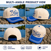 Casquette de baseball unisexe réglable à rayures bicolores DYMF - Design d'image personnalisable pour un usage sportif et décontracté en toutes saisons
