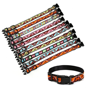 Hebilla de nailon de tela a juego, conjunto de correa personalizable con Clip de diseñador para gato, <span class=keywords><strong>collar</strong></span> de perro de lujo para entrenamiento de mascotas - Product Image 1