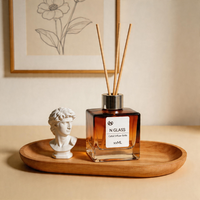 Coffret Cadeau Bouteille Vide pour Diffuseur de Roseaux Aromathérapie 100ml Verre Ambré Dégradé avec Bouchon Argenté
